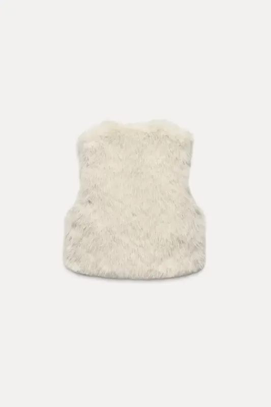 Short faux fur vest