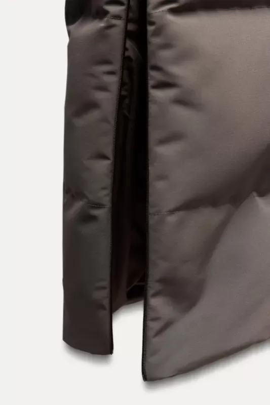 Long waterproof windproof down jacket with hood