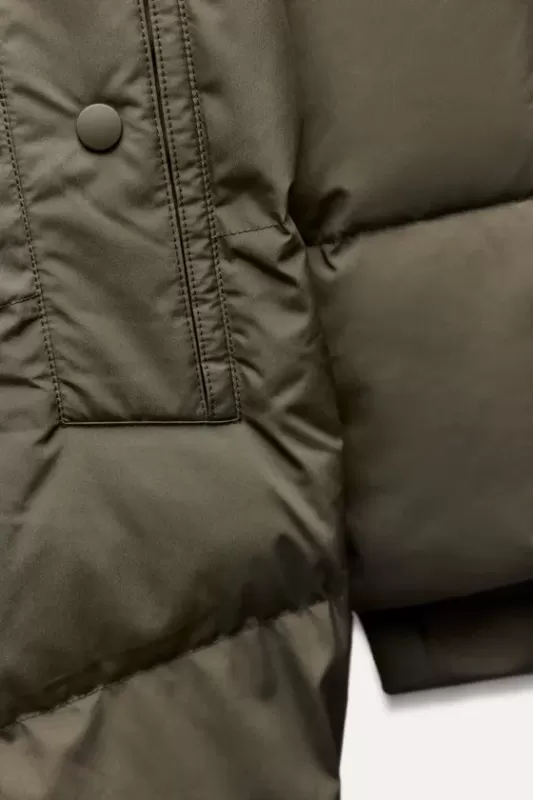 Hooded windproof down jacket with hood