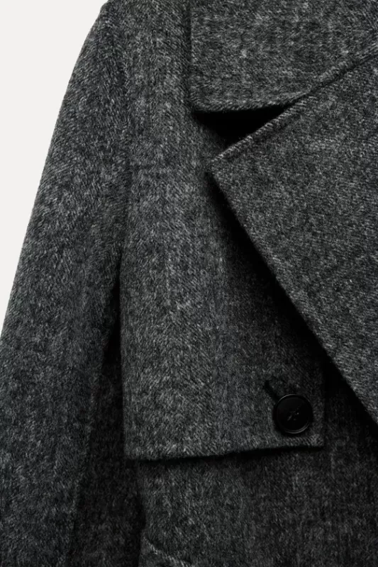 Double-breasted wool-blend coat - ZW COLLECTION