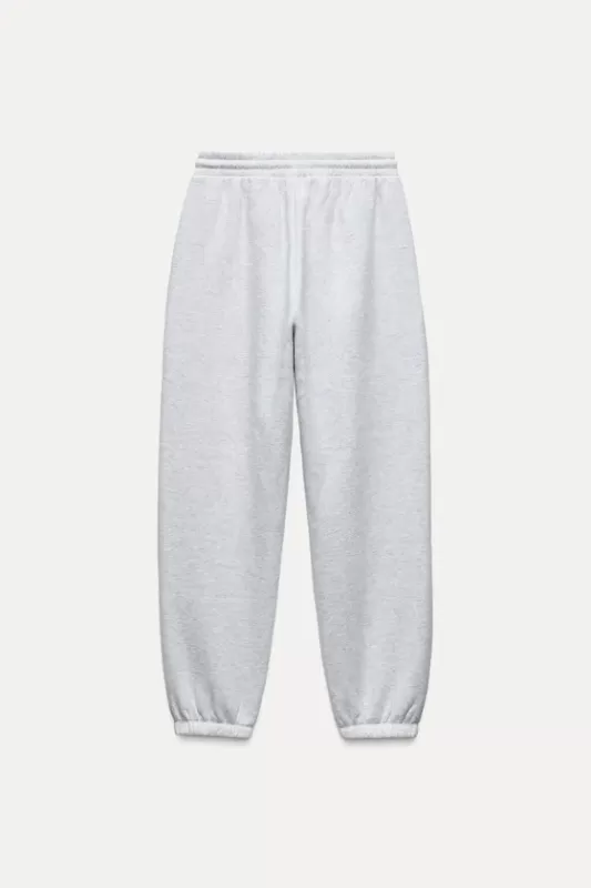 Soft fabric jogger pants with lettering