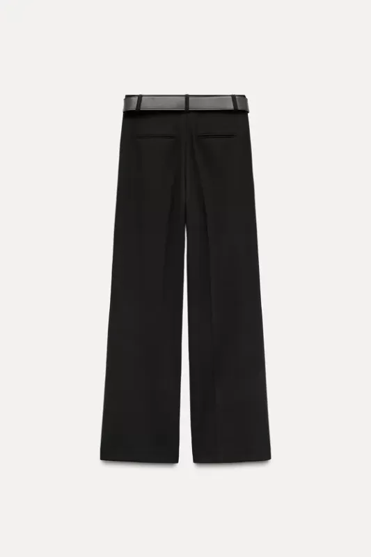 Wide leg pants with belt