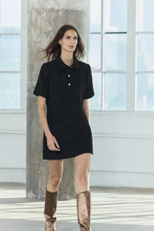 Short dress with embossed pattern - ZW COLLECTION