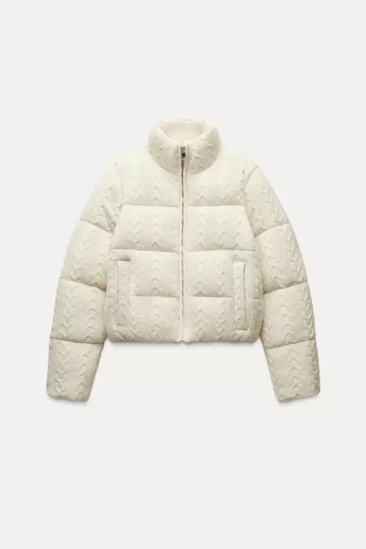 Quilted knitted anorak