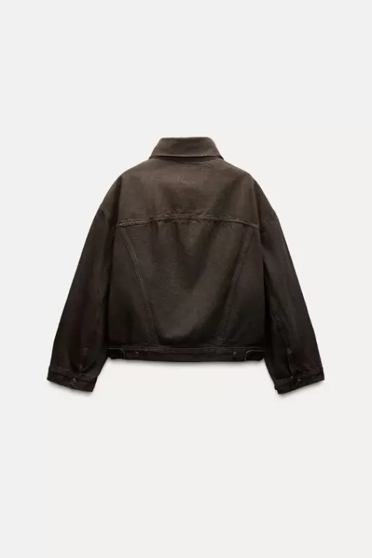 Oversize jacket with waxed finish - ZW COLLECTION