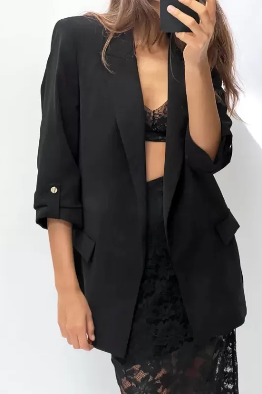 Blazer with rolled up sleeves