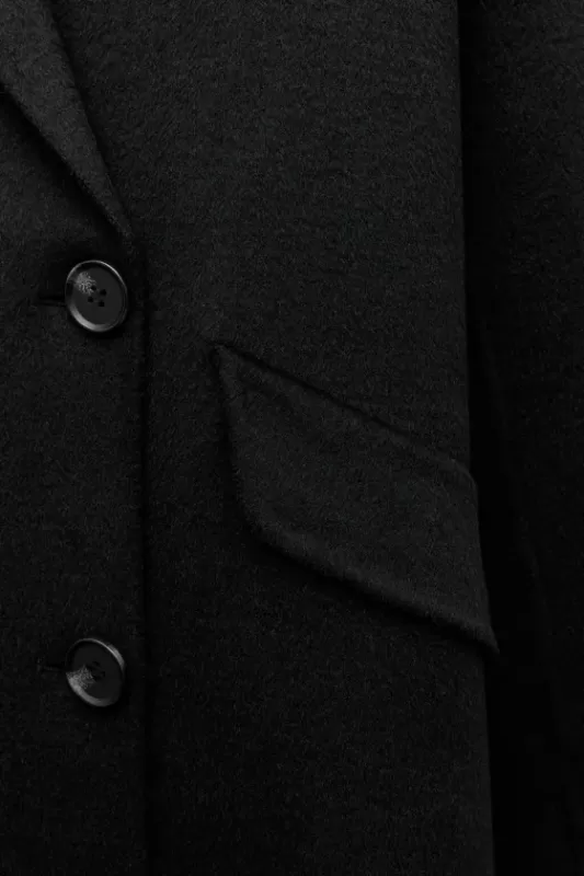 Double-breasted wool blend overcoat