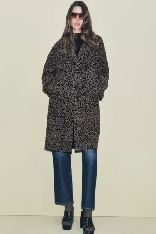 Blended wool coat with animalistic print - ZW COLLECTION