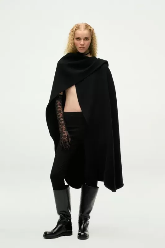 Asymmetrical wool cape - ZW COLLECTION