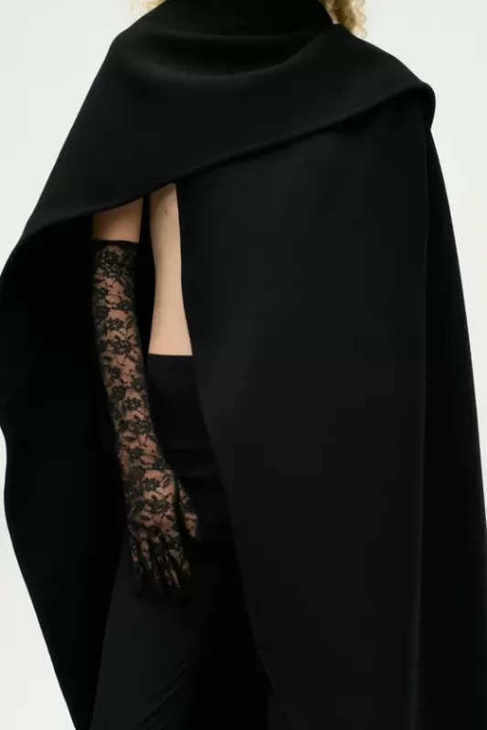 Asymmetrical wool cape - ZW COLLECTION