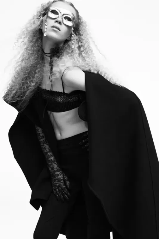 Asymmetric wool cape from ZW collection