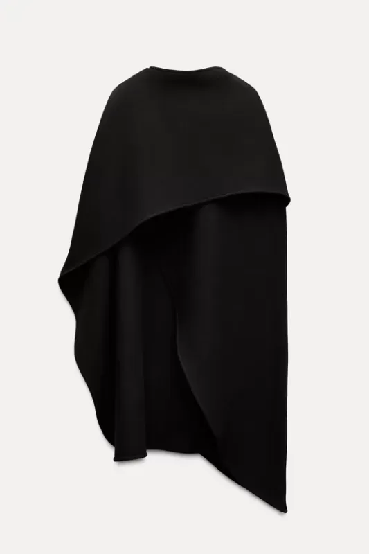 Asymmetrical wool cape - ZW COLLECTION