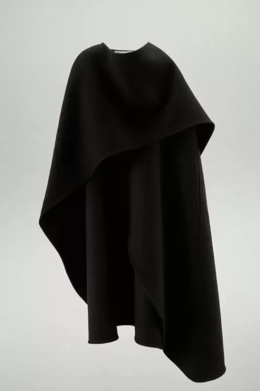 Asymmetrical wool cape - ZW COLLECTION