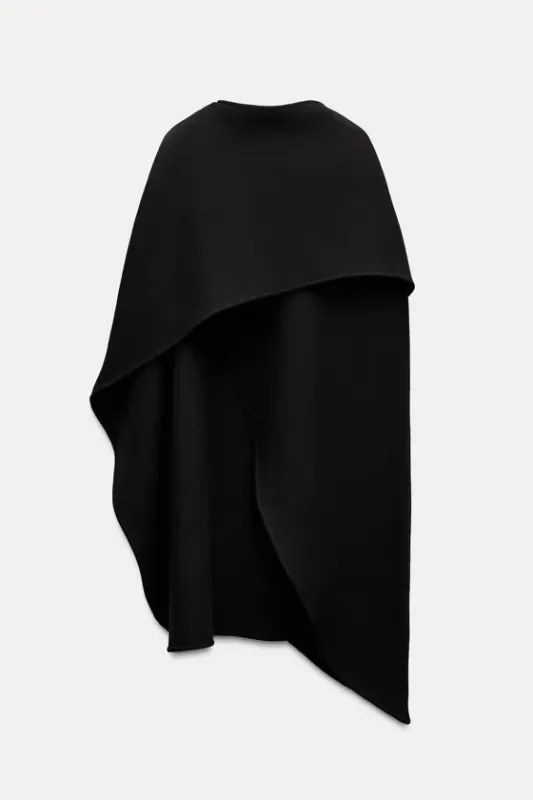 Asymmetrical wool cape - ZW COLLECTION