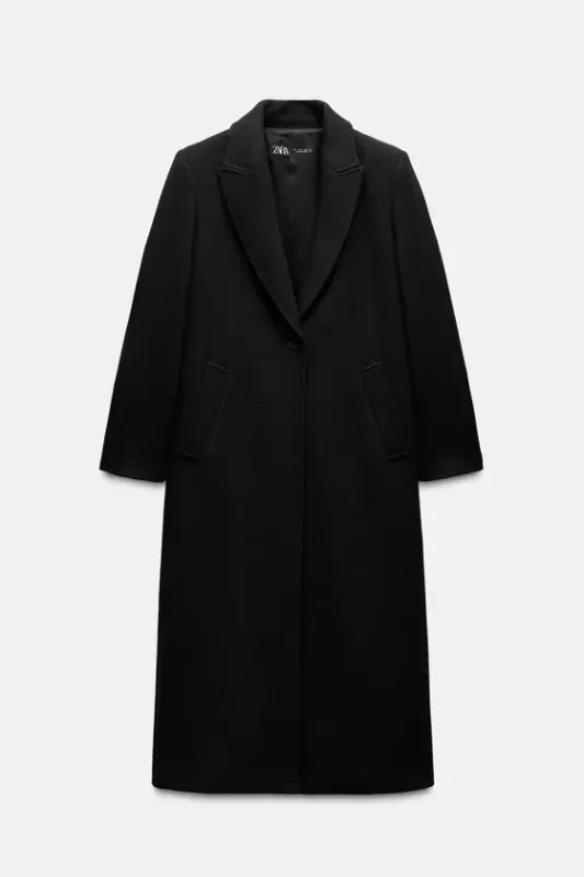 Long blended wool coat