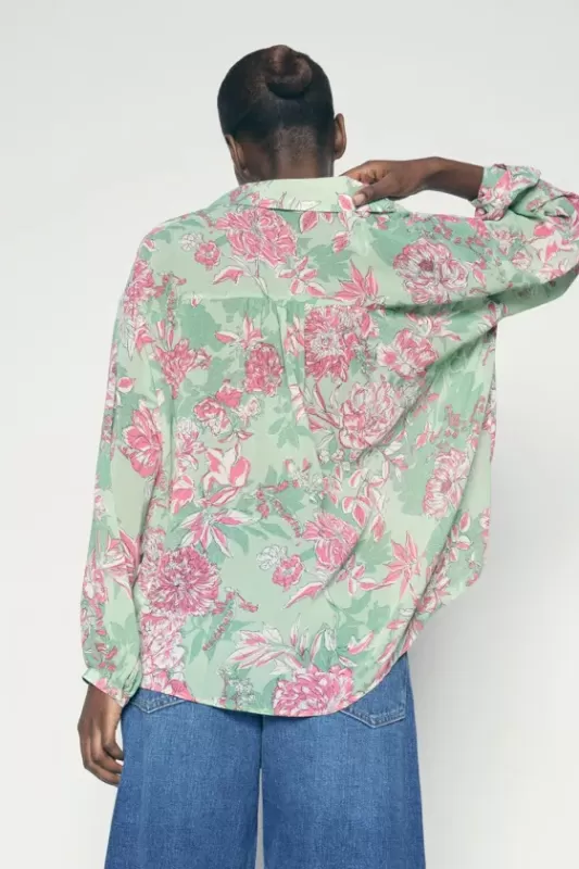 Floral print fabric shirt