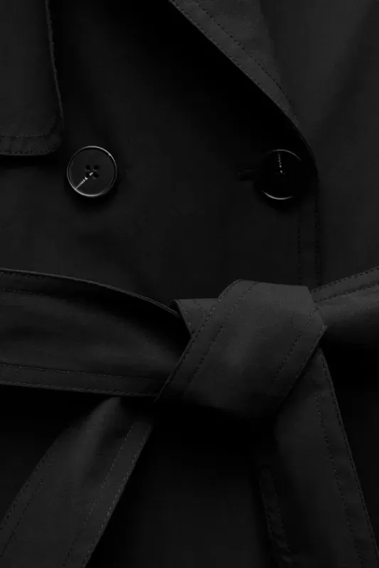 WATER-REPELLENT midi trench coat with waistband