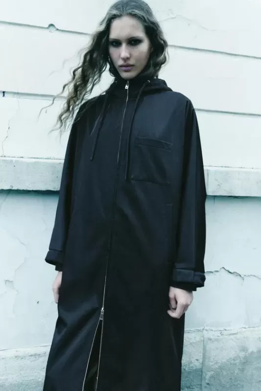 Long Hooded Jacket - ZW COLLECTION