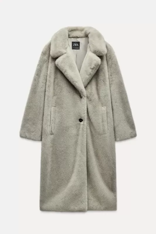 Long faux fur coat