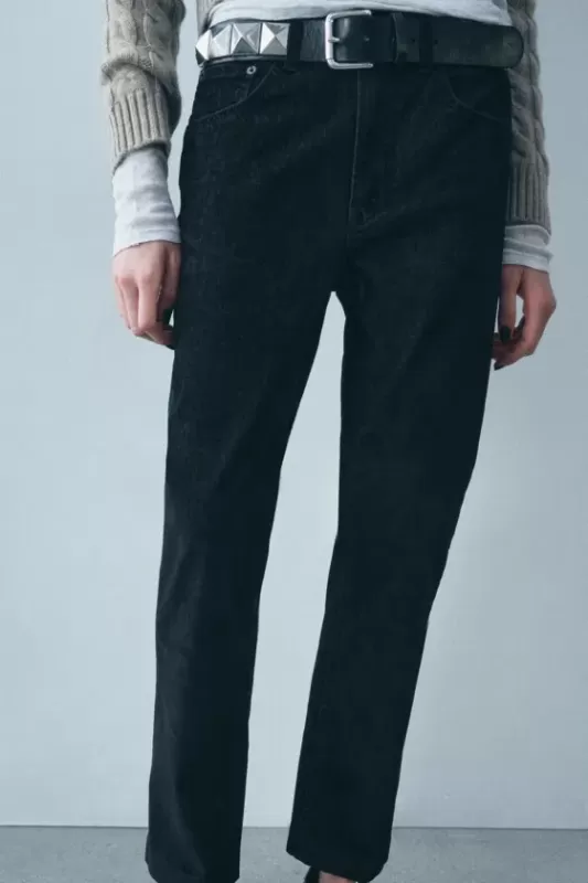 Cropped velvet BOOTCUT high rise jeans - ZW COLLECTION