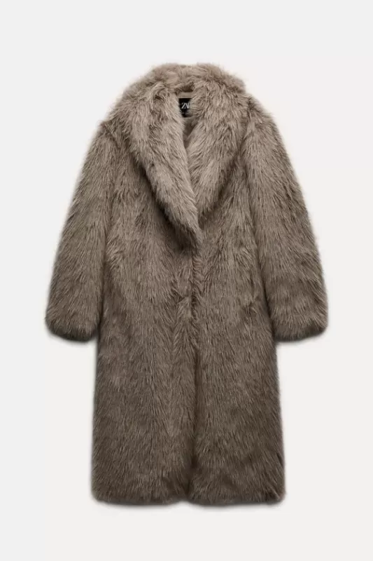 Long faux fur coat