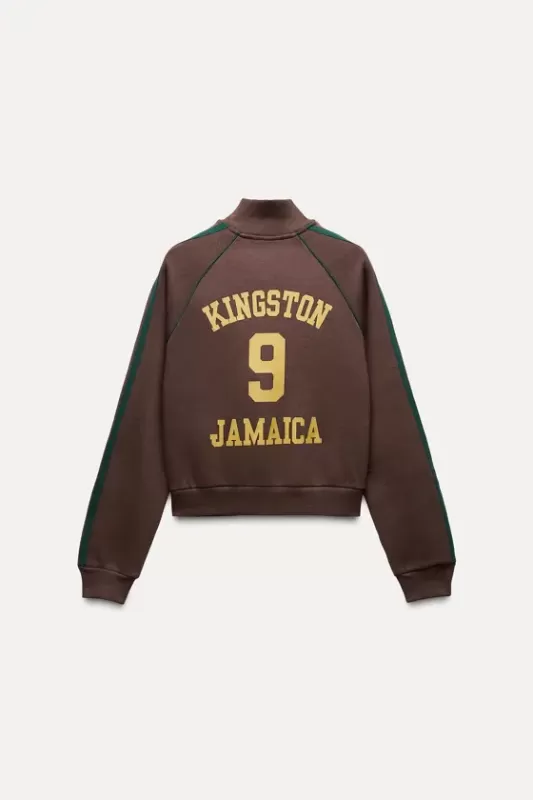 Zippered jamaica sweatshirt