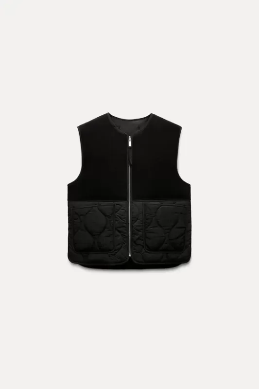 Double-sided wool-blend vest - ZW COLLECTION